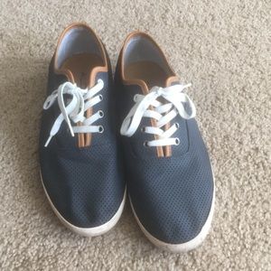 Men's  aldo navy blue and tan sneakers size 10.5